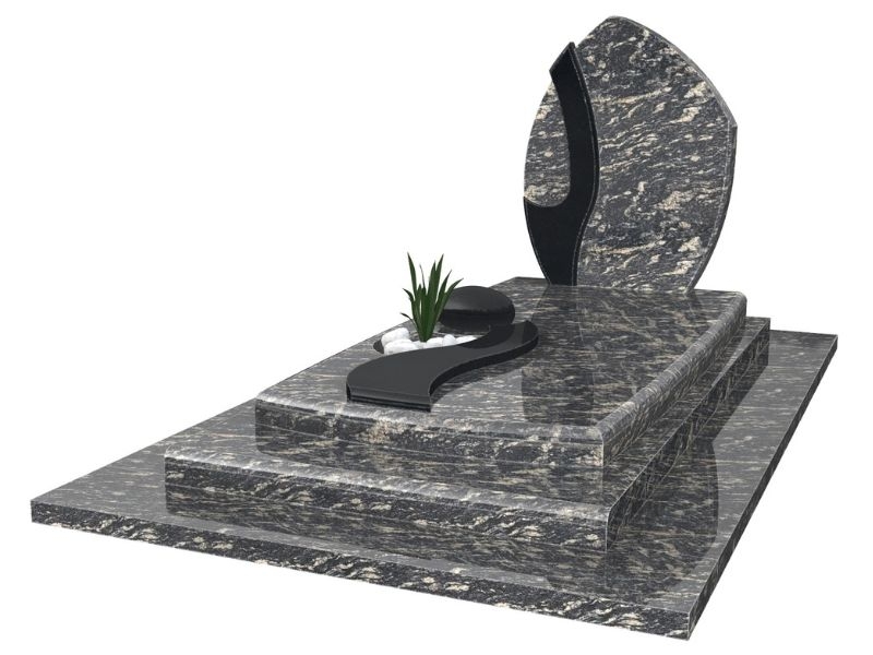 Monument émeraude avec galet funéraire