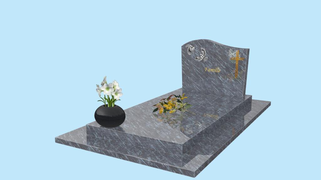 Monument de la collection classique avec accessoires, motifs et gravures