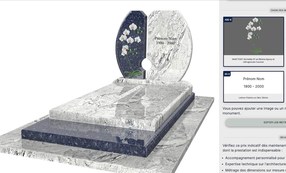personnaliser une stèle avec motif