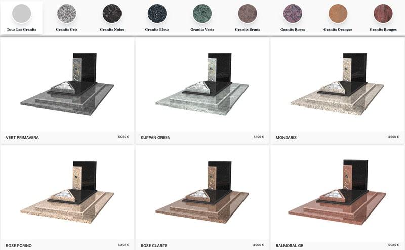 Monument funéraire contemporain - Choix des couleurs