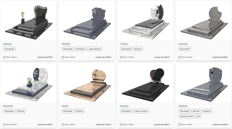 Nouvelles créations de monuments funéraires