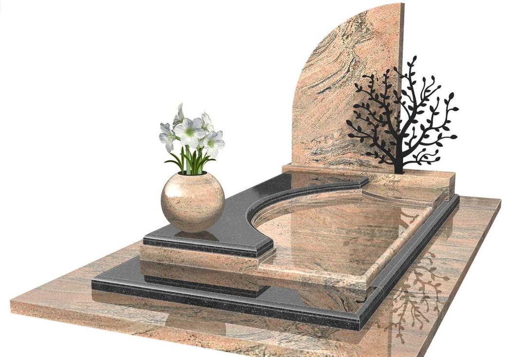 Monument funéraire avec arbre de vie inox