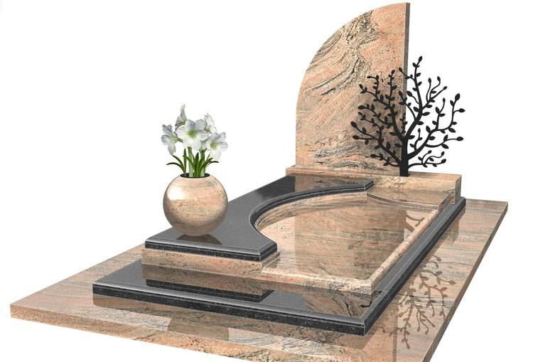 Monument funéraire avec arbre de vie inox