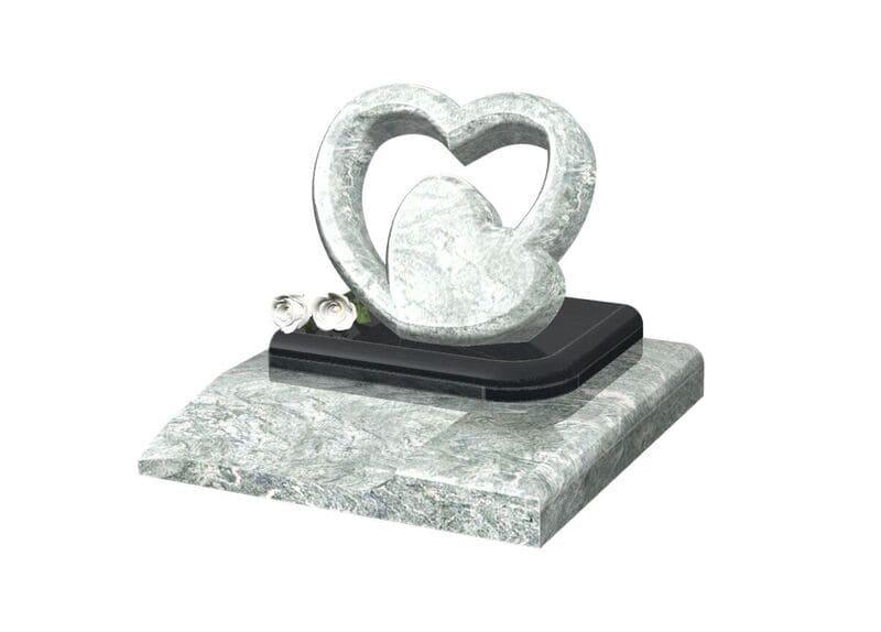 monument cinéraire en forme de coeur granit