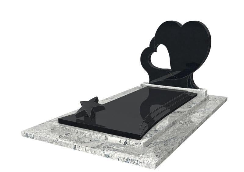 monument funéraire stèle en forme de coeur