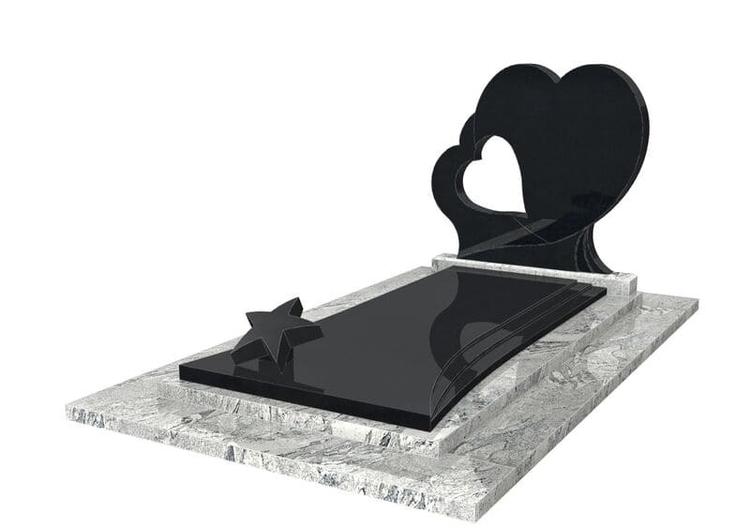 monument funéraire stèle en forme de coeur