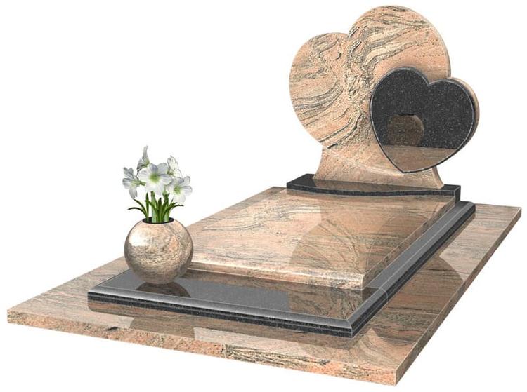 pierre tombale stèle en forme de coeur modèle Omni