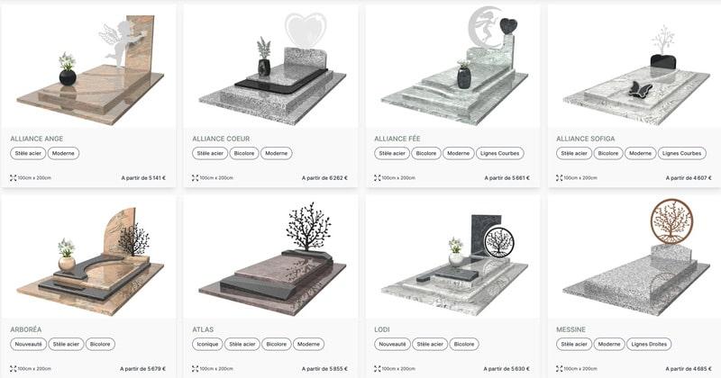 Collection alliance granit et stèle acier