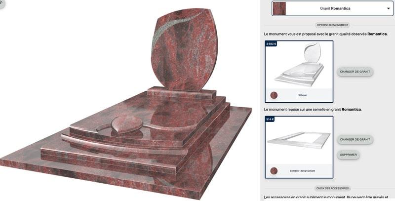 Couleur rouge dans le choix d'une pierre tombale-min