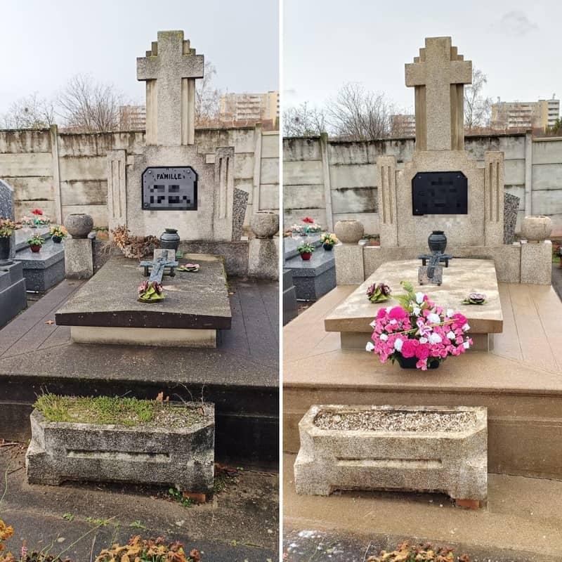 exemple de rénovation de pierre tombale