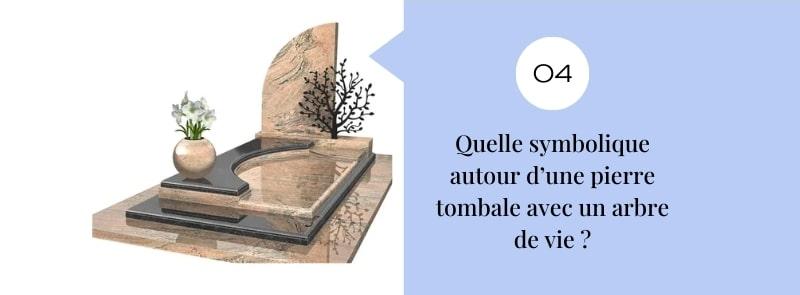 Quelle symbolique autour d’une pierre tombale avec un arbre de vie