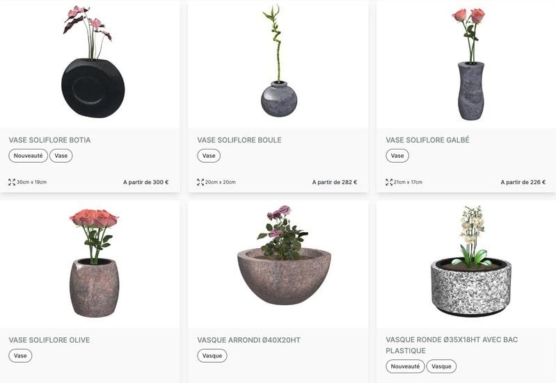 vase et vasques funéraires en granit pour pierre tombale