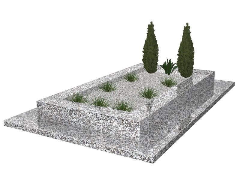 entourage simple pour sépulture en granit du tarn