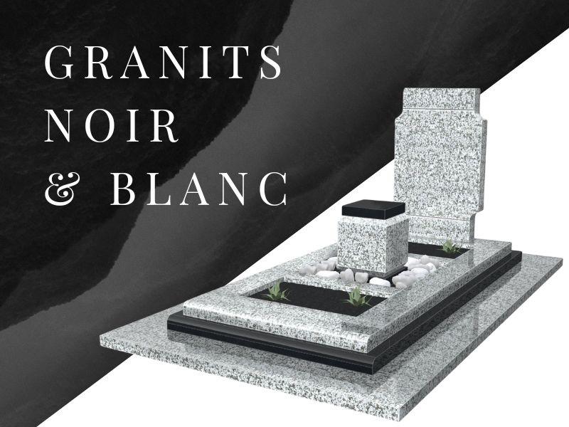 granits noir et blanc dans les monuments funéraires