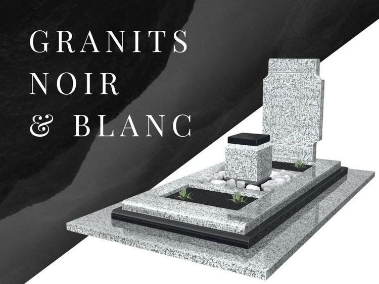 granits noir et blanc dans les monuments funéraires
