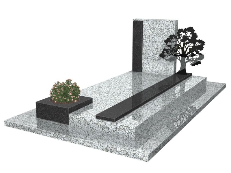Monument funéraire associant les matières