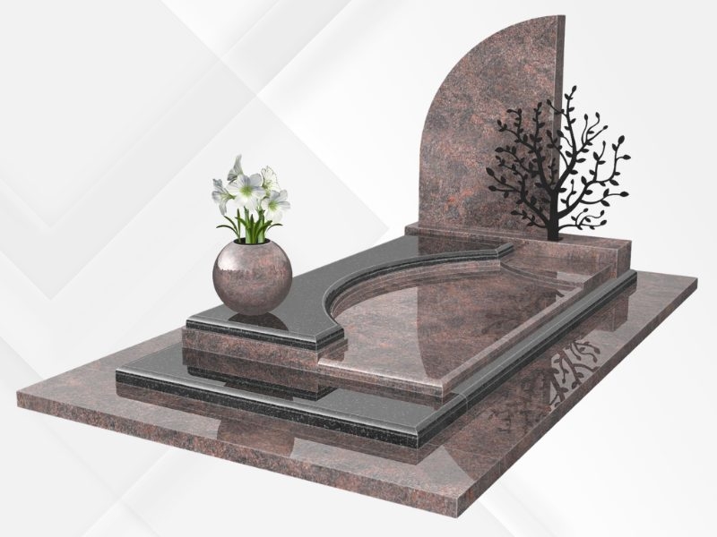 monument funéraire moderne avec stèle acier