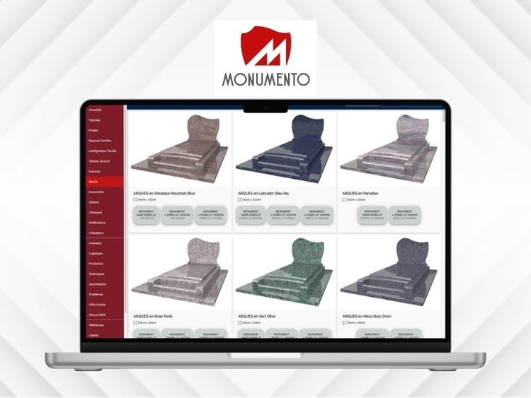 Nouveauté Monumento visualiser les stocks