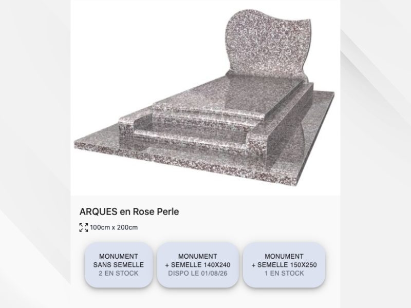 Stock disponible pour modèle Arques en Rose Perle