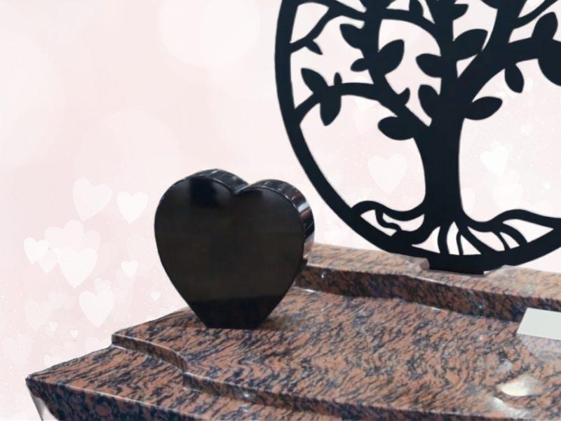 Coeur en granit comme accessoire funéraire