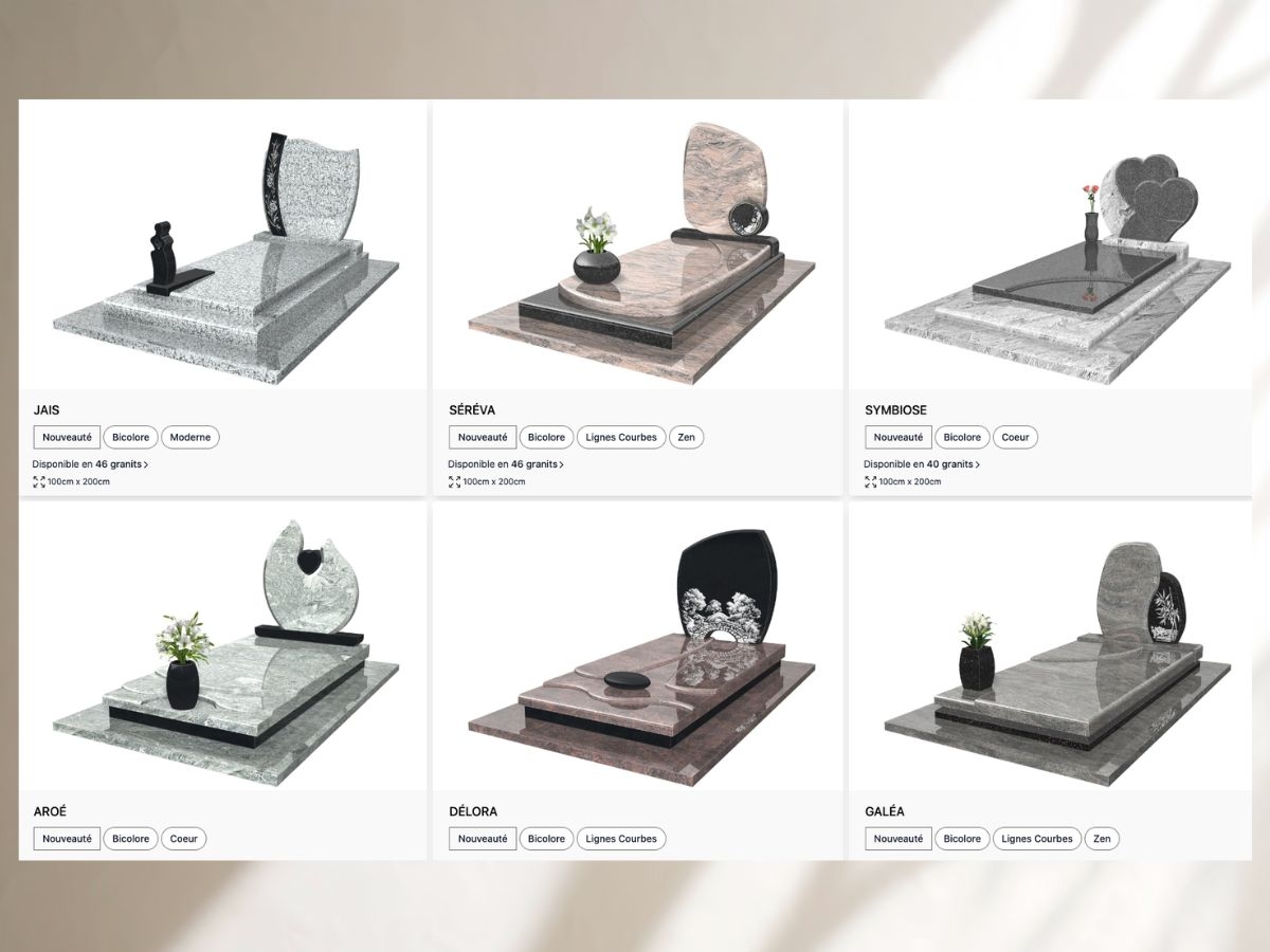modèle de monument à personnaliser sur Monumento depuis notre catalogue
